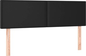 vidaXL Tăblii de pat, negru, 144x5x78/88 cm, piele ecologică