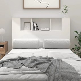 811922 vidaXL Tăblie de pat cu dulap, alb extralucios, 120x18,5x102,5 cm