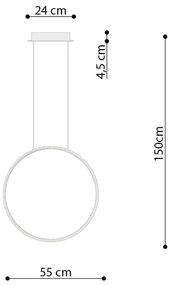 Lustră LED pe cablu RIO LED/30W/230V CRI95 4000K d. 55 cm auriu Thoro TH.221