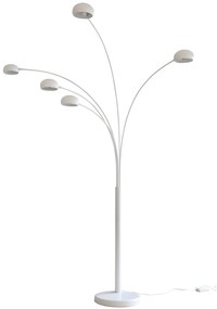 Lampadar din metal/marmura 220 cm alb, 5 becuri