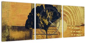 Tablou - Frunza ginkgo (cu ceas) (90x30 cm)