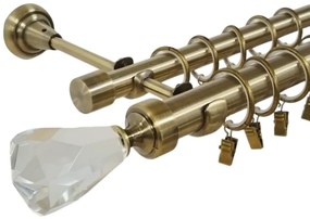 Galerie dubla crystal cone 25/19 - AUR ANTIC (Alege marime: 300 cm)
