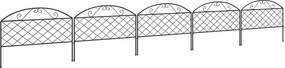 Outsunny Lot de 5 panouri de gard de grădină decorative din metal, bordură de grădină, pat de flori - dim. 305 x 43 cm | Aosom Romania