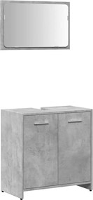 vidaXL Dulap de baie cu oglindă, gri beton, lemn prelucrat
