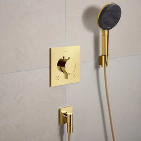 Baterie cada-dus termostatata Hansgrohe Ecostat Comfort E finisaj auriu lucios fara corp ingropat