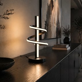 Lampă de masă de design neagră, incl. LED, cu dimmer și comutator cu 3 căi - Rolla