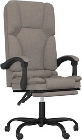 vidaXL Fotoliu de birou rabatabil cu masaj, gri taupe, textil