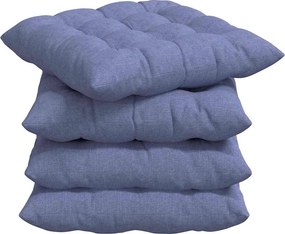 vidaXL Perne de Șezut 4 pcs Albastru Jeans 40 x 40 x 6 cm țesătură