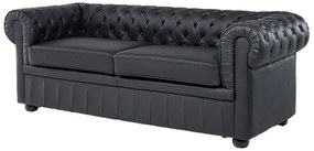 Canapea 3 locuri din piele Chichester (negru) . 1008702