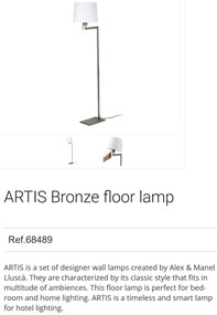 Lampadar / Lampa de podea design elegant ARTIS bronz/alb