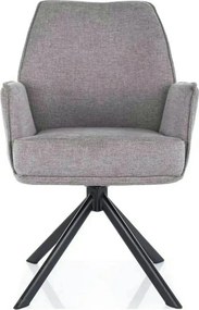 Scaun rotativ HUGO, gri/negru, stofa clasica/metal, 58x46x90 cm