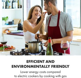 Klarstein Goldflame 5, aragaz pe gaz, 5 arzătoare, arzătoare din alamă, ceramică din sticlă