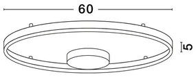 Lustra LED aplicata design modern minimalist HEDRA D-60cm alb