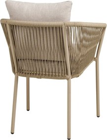 Scaun de grădină bej din metal/capitonat Salerno – House Nordic