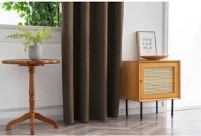 Draperie opaca DUNES VELVET 140x250 cm, maro Agatat: Inele metalice