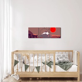 Tablou - Ilustrație a Muntelui Fuji (cu ceas) (90x30 cm)
