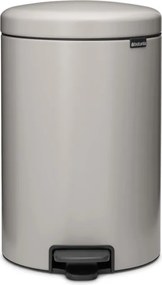 Coș de gunoi cu pedală Brabantia NewIcon 1010441, 20 l, închidere lentă, bază antiderapantă, gri deschis