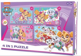 Puzzle pentru copii 4 in 1 PAW PATROL aventura cu Skye, 19x29 cm