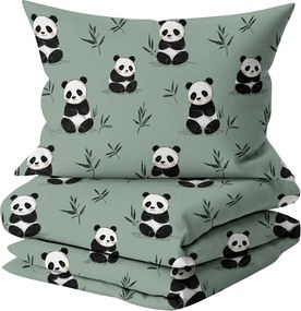Set lenjerie de pat din microfibra PANDA RELAX mentol + husa pentru perna 50 x 70 cm GRATUIT