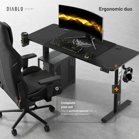 Birou Cu Înălțime Reglabilă Diablo X-Tensio 1400 Negru