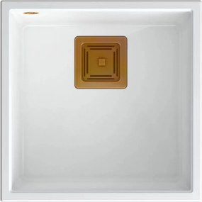 Chiuveta compozit sub blat Quadron Unique David 40 alb - cupru 42x42 cm