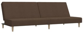 337278 vidaXL Canapea extensibilă cu 2 locuri, maro, textil