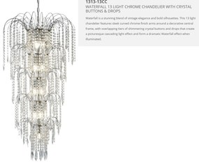 Lustra cristal casa scarii design LUX Waterfall 13L 1313-13CC SRT