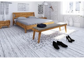 Bancă din stejar cu șezut gri deschis Retro - The Beds