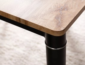 Masa de dining neagra DAMAR 100x60 cm, decor stejar artisan