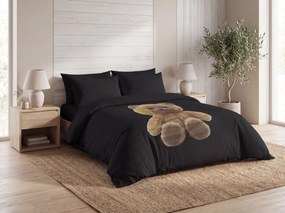 Lenjerie de pat din microfibra BRAVE TEDDY negru Dimensiune lenjerie de pat: 2 ks 60 x 70 cm | 240 x 200 cm