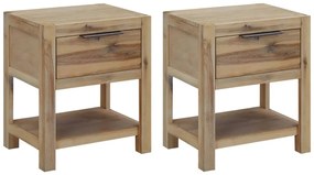 vidaXL Noptiere cu sertare, 2 buc., 40x30x48 cm, lemn masiv de acacia