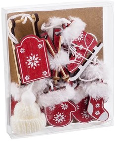 Ornamente de Crăciun 10 buc. din lemn – Casa Selección