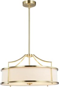Open Design OR80896 - Lustră STANZA pe tijă, 4xE27/15W/230V, Ø 55 cm, alamă/alb