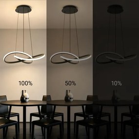 Brilagi - Lustra LED reglabilă suspendată pe cablu INFINITY LED/55W/230V 50x50 cm neagră + telecomandă