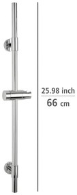 Tijă de duș argintiu-lucios de montat pe perete din oțel inoxidabil 66 cm Basic – Wenko