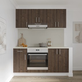 Set haaus V6, Stejar Bronz/Alb, Blat Thermo 28 mm, L 160 cm