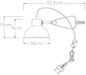 Lampă cu clemă Lucide 45987/01/30 MOYS 1xE27/40W/230V negru
