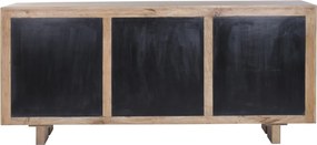 Bufet cu ratan împletit, din lemn de mango, maro, cu 6 uși, 3 rafturi și mânere verticale din lemn, 83 x 183 x 43 cm, „Salon”