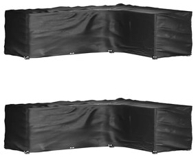 vidaXL Huse mobilier grădină formă L, 2 buc., 16 ocheți, 260x210x80 cm