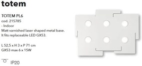 Plafoniera LED design modern TOTEM PL6 alb 215785
