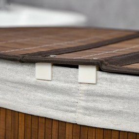 HOMCOM Coș de rufe Wäschesammler, capacitate de 100L, capac detașabil, 38 cm x 38 cm x 57 cm, Maro | Aosom Romania