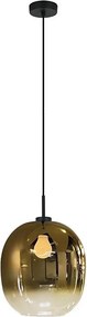 Lustră suspendată pe cablu MIRROR 1xE27/14W/230V auriu fumuriu