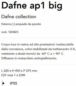 Aplica de perete exterior IP55 DAFNE AP1 BIG BIANCO
