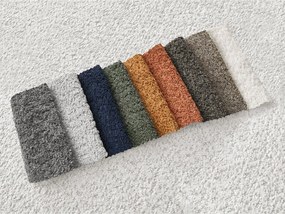 Colțar alb cu tapițerie din țesătură bouclé (cu colț pe partea stângă/cu șezlong) Azra – Bobochic Paris