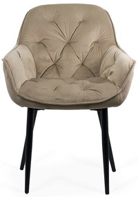 RESIGILAT - Scaun de dining din catifea BUC 257 bej