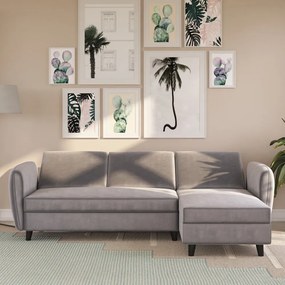 Colțar gri extensibil cu tapițerie din catifea Perry – Støraa