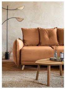 Colțar cărămiziu extensibil cu tapițerie din catifea reiată (colț variabil) Lazy Lukka – Miuform