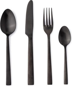 Tacâmuri negre din oțel inoxidabil 16 buc. pentru 4 persoane Hestia – Bizzotto