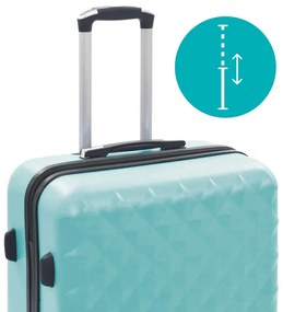 Set valiza de calatorie cu geanta cosmetica-verde menta