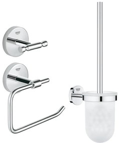 Set accesorii baie Grohe BauCity 3 in 1, perie wc (40463001) , suport hartie igienica(40457001), cuier prosop dublu (40461001)